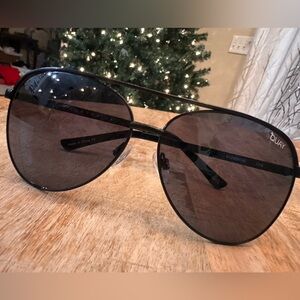 Quay Australia Black Aviator Sunglasses